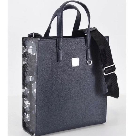 MCM Handbags - $750 MCM Aren Navy Leather Camouflage Print Tote Bag